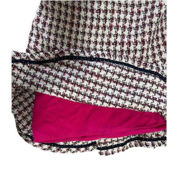Maeve By Anthropolgie Bobbie Plaid Pink White Flounced Mini Skirt Sz 6/28” Waist - Picture 4 of 7
